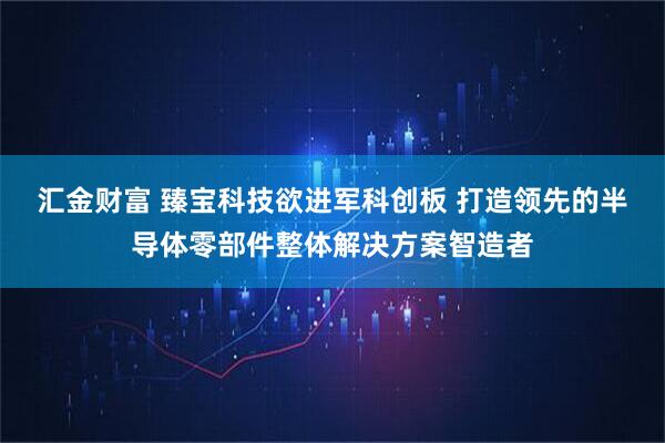 汇金财富 臻宝科技欲进军科创板 打造领先的半导体零部件整体解决方案智造者
